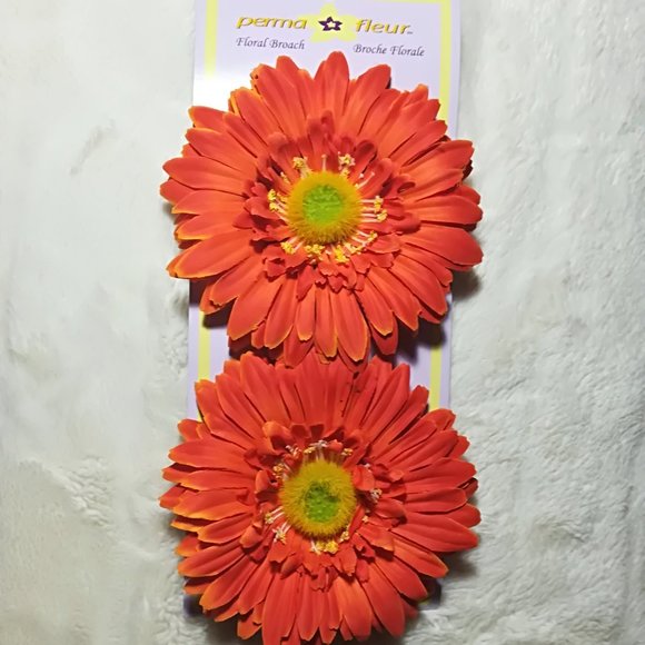 Perma - Florah Brooch - Orange & yellow. - Picture 1 of 2